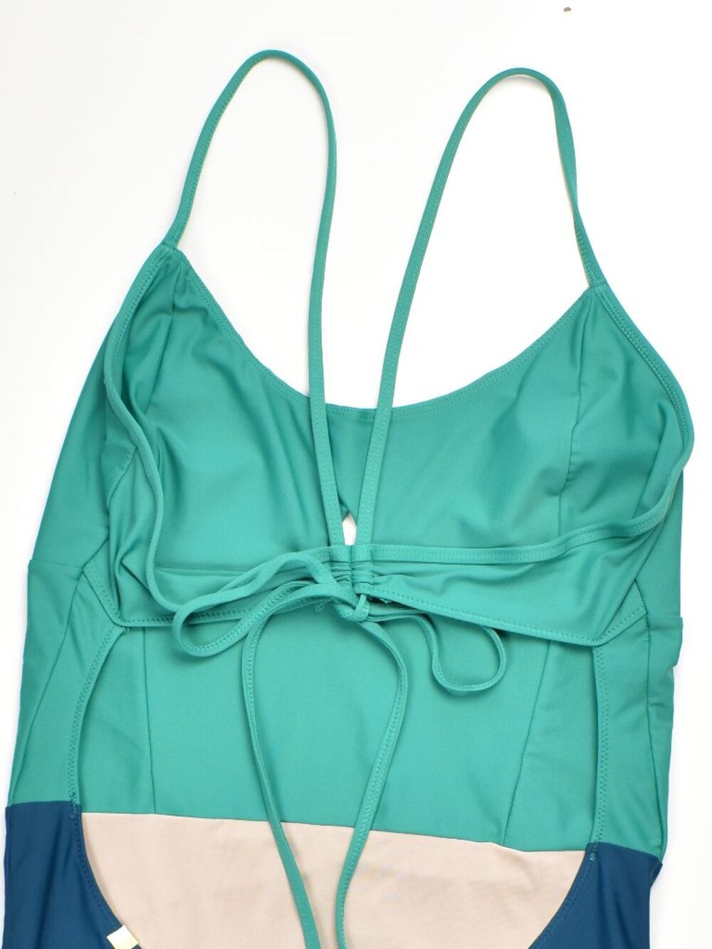 Summersalt The Swan Dive Teal Green Colorblock One-Piece Swimsuit - 10 - Picture 6 of 7